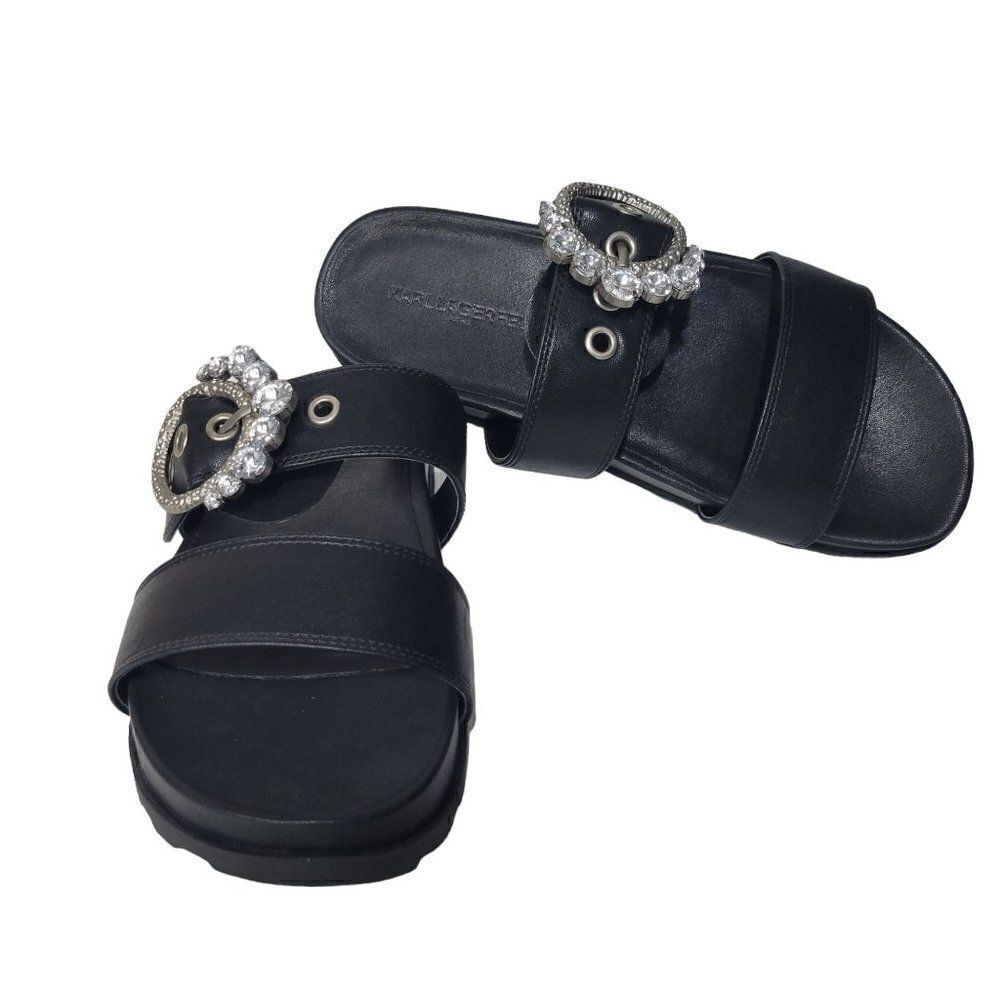 Karl Lagerfeld Women's Brinda Embellished Slip-On Slide Sandals (Size 8)